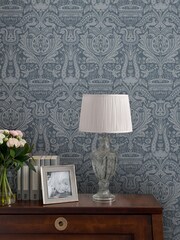 Laura Ashley Seaspray Heraldic Damask 10M Wallpaper - Image 1 of 4