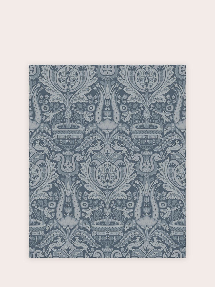 Laura Ashley Seaspray Heraldic Damask 10M Wallpaper - Image 2 of 4