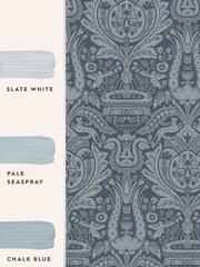 Laura Ashley Seaspray Heraldic Damask 10M Wallpaper - Image 4 of 4