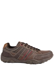 Pavers Brown Wide Fit Cushioned Rugged Lace Up Shoes - Image 3 of 6