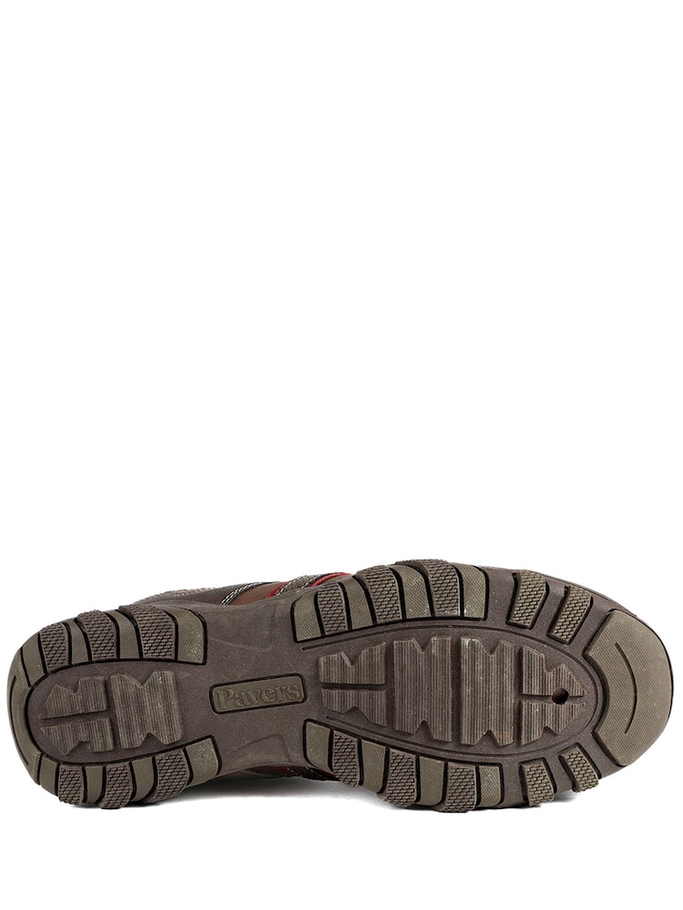Pavers Brown Wide Fit Cushioned Rugged Lace Up Shoes - Image 6 of 6