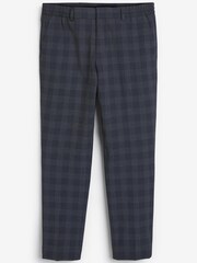 Navy Blue Slim Tapered Check Motion Flex Co-Ord: Joggers - Image 4 of 6