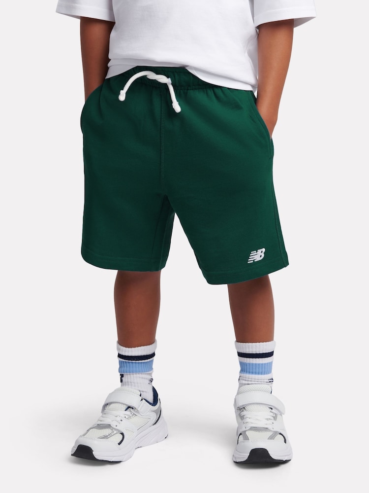 New Balance Forest Green Logo French Terry Shorts - Image 1 of 8 New Balance Forest Green Logo French Terry Shorts - Image 1 of 8
