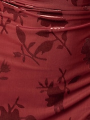 Adrianna Papell Brown Velvet Burnout Midi Dress - Image 3 of 6