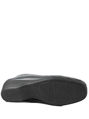 Pavers Navy Blue Leather Wedge Loafers - Image 6 of 6