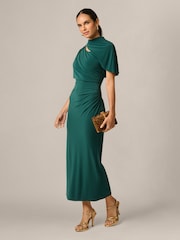 Adrianna Papell Green Matte Jersey Ankle Dress - Image 4 of 6