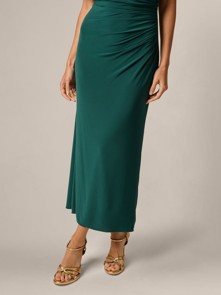 Adrianna Papell Green Matte Jersey Ankle Dress - Image 6 of 6 Adrianna Papell Green Matte Jersey Ankle Dress - Image 6 of 6