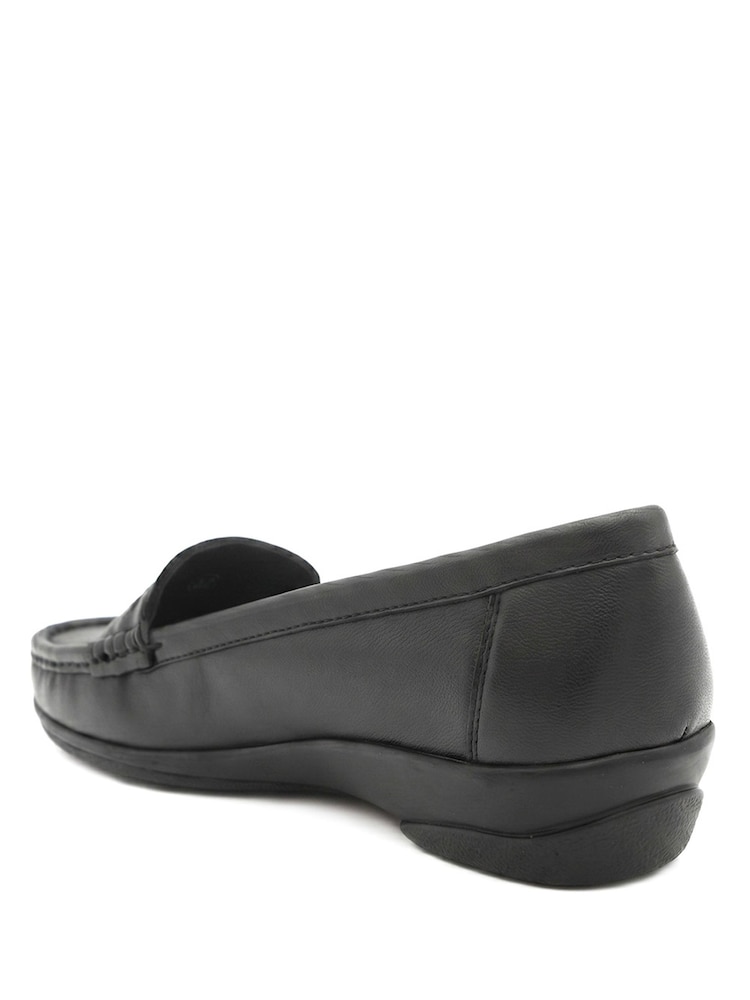 Pavers Black Smart Leather Tasselled Moccasins - Image 6 of 6