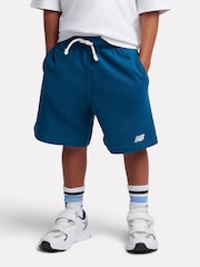 New Balance Teal Blue Logo French Terry Shorts - Image 1 of 8