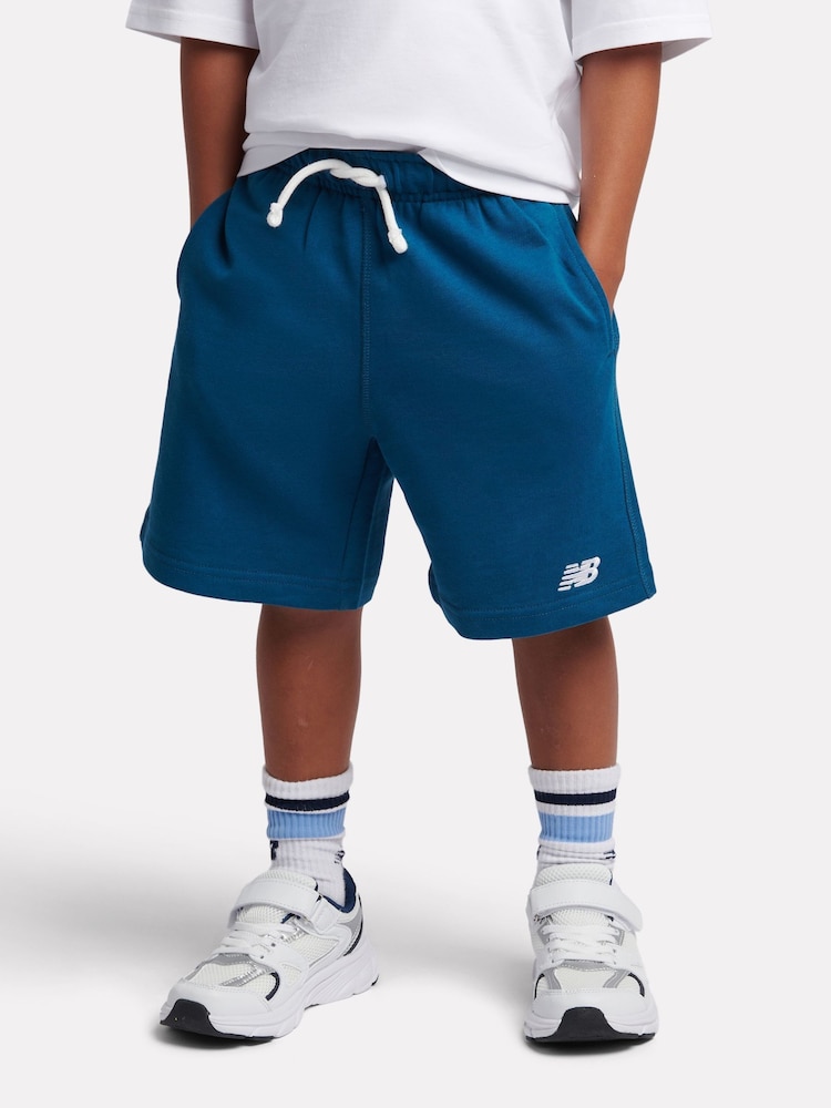 New Balance Teal Blue Logo French Terry Shorts - Image 1 of 8 New Balance Teal Blue Logo French Terry Shorts - Image 1 of 8