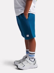 New Balance Teal Blue Logo French Terry Shorts - Image 2 of 8