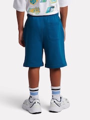 New Balance Teal Blue Logo French Terry Shorts - Image 3 of 8