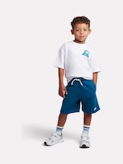 New Balance Teal Blue Logo French Terry Shorts - Image 5 of 8