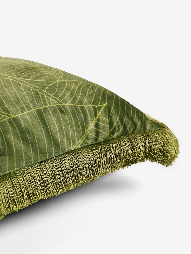Swoon Green Klee Feather Filled Velvet Cushion - Image 2 of 4