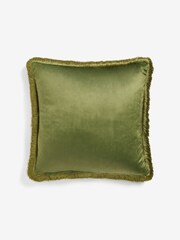 Swoon Green Klee Feather Filled Velvet Cushion - Image 4 of 4