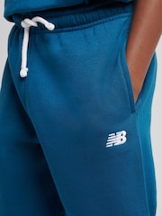 New Balance Teal Blue Small Brush Back Logo Joggers - Image 5 of 8