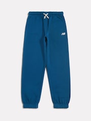 New Balance Teal Blue Small Brush Back Logo Joggers - Image 6 of 8