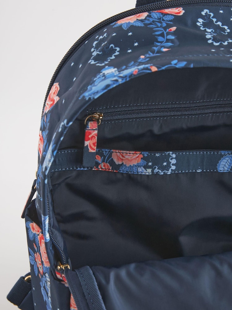 Cath Kidston Navy Floral Compact Backpack - Image 9 of 9