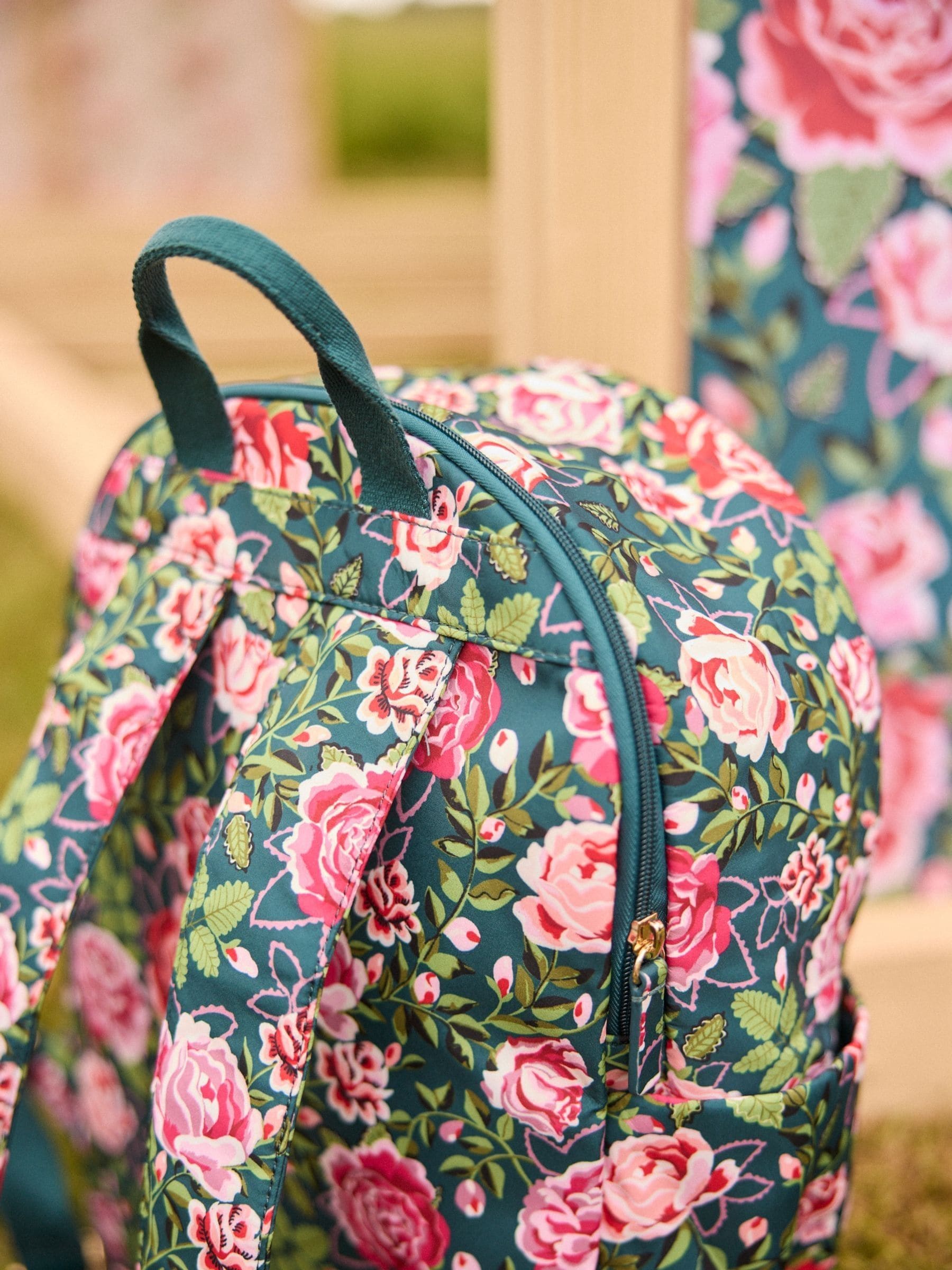 Green Rose Cath Kidston Compact Backpack