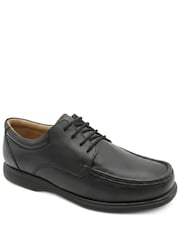 Pavers Black Wide Fit Smart Leather Lace Up Shoes - Image 1 of 5