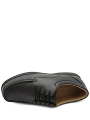 Pavers Black Wide Fit Smart Leather Lace Up Shoes - Image 4 of 5
