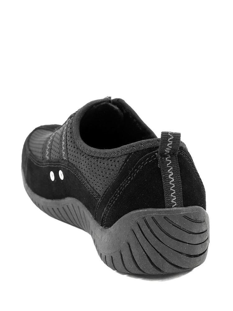 Pavers Black Memory Foam Leather Slip On Trainers - Image 6 of 6