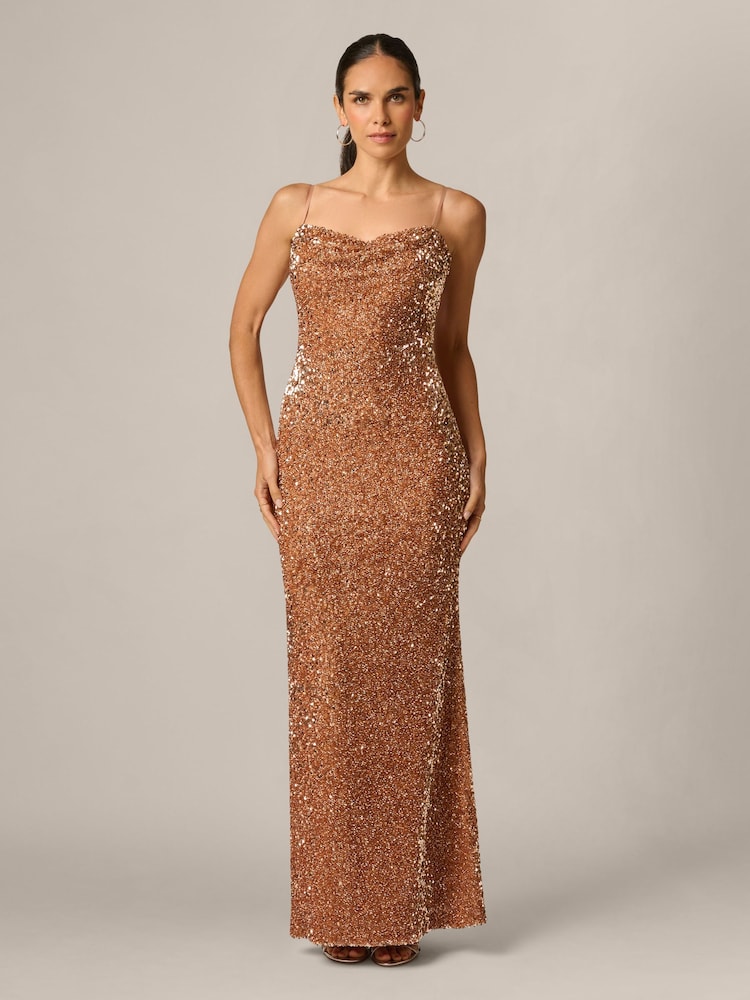 Adrianna By Adrianna Papell Sequin Knit Long Dress - Imagen 1 de 6 Adrianna By Adrianna Papell Sequin Knit Long Dress - Imagen 1 de 6