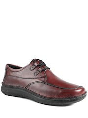 Pavers Red Wide Fit Leather Casual Lace Up Shoes - Image 2 of 6