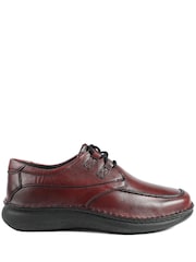 Pavers Red Wide Fit Leather Casual Lace Up Shoes - Image 4 of 6
