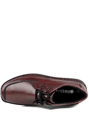 Pavers Red Wide Fit Leather Casual Lace Up Shoes - Image 5 of 6