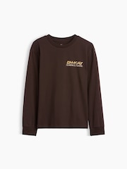 Brūna vienatnē mājās - Gap Relaxed Graphic garpiedurkņu T-krekls (4-13gadi) - Attēls 1 no 3