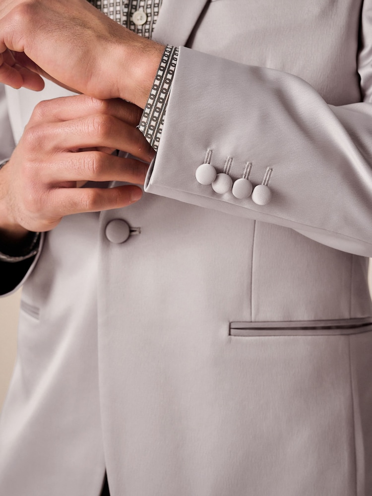 Pink Satin Tuxedo Jacket - Image 5 of 11
