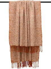 furn. Orange Weaver Throw - Image 1 of 2