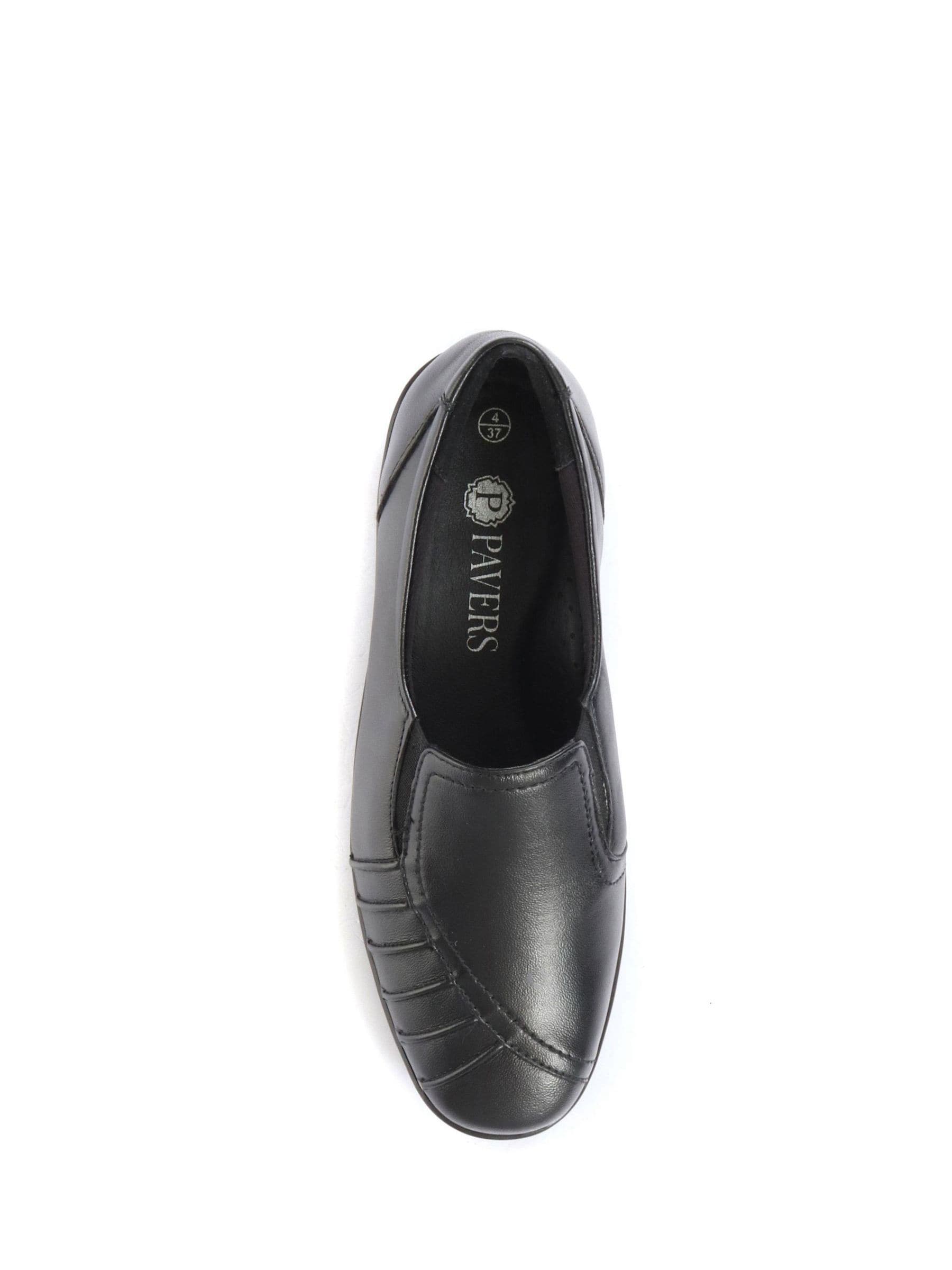 Buy Pavers Black Ladies Wide Fit Leather Slip On Shoes from Next Pakistan