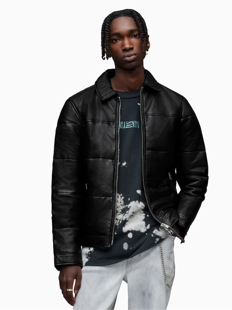 AllSaints Black Cobb Puffer Jacket - Image 1 of 6