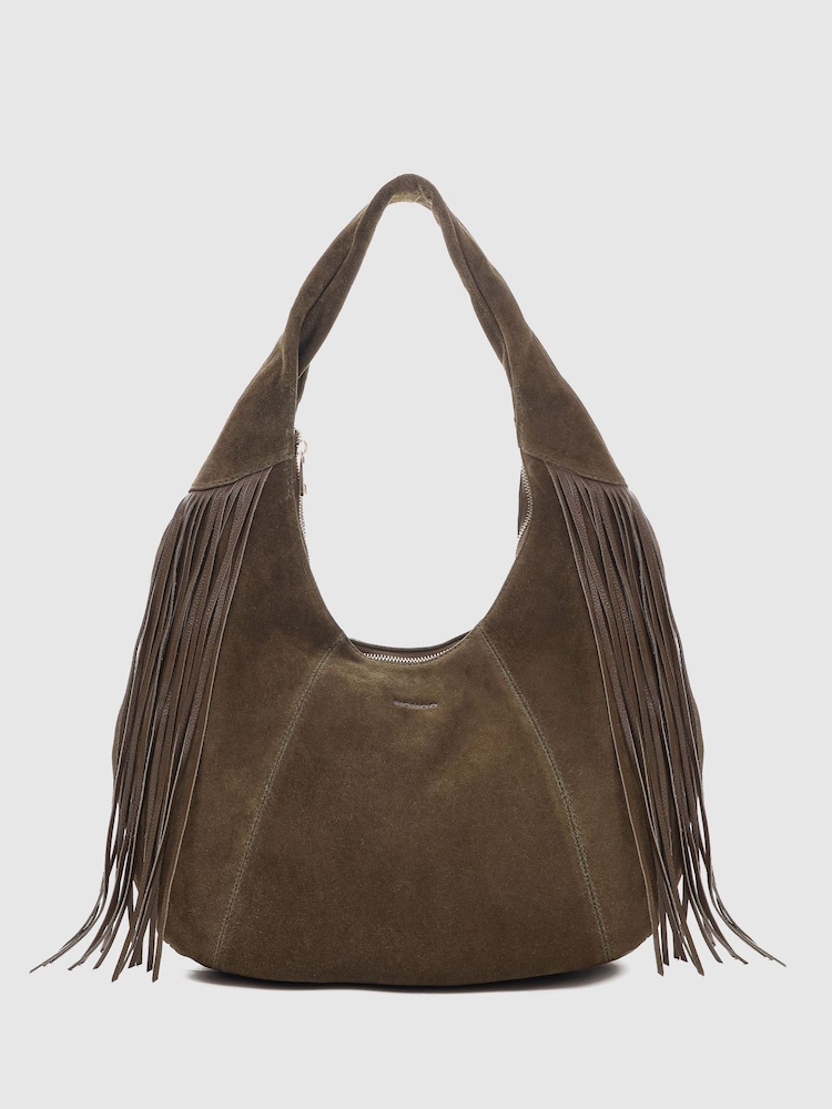 NÚNOO Green Gabi Suede Fringe Bag - Image 1 of 3 NÚNOO Green Gabi Suede Fringe Bag - Image 1 of 3