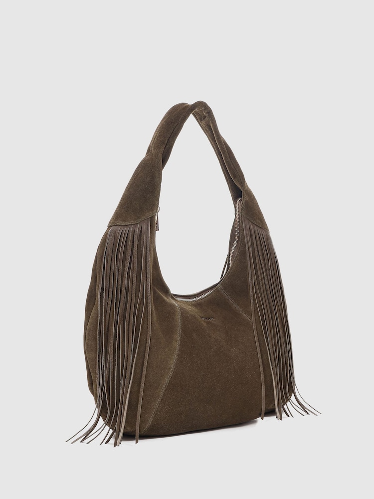 NÚNOO Green Gabi Suede Fringe Bag - Image 3 of 3 NÚNOO Green Gabi Suede Fringe Bag - Image 3 of 3