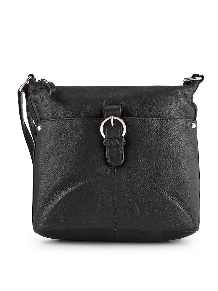 Pavers Black Leather Daily Zip-Close Crossbody Bag - Image 4 of 4