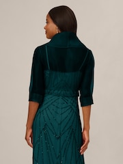 Adrianna Papell Green Short Sleeve Organza Wrap Jacket - Image 2 of 6