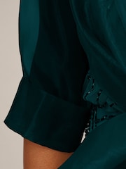Adrianna Papell Green Short Sleeve Organza Wrap Jacket - Image 5 of 6