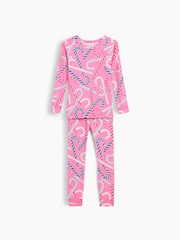 Gap Pink Candy Cane Christmas Pyjamas Set (6mths-5yrs) - Image 1 of 3