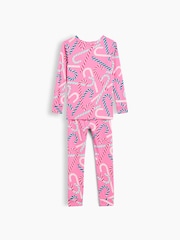 Gap Pink Candy Cane Christmas Pyjamas Set (6mths-5yrs) - Image 2 of 3