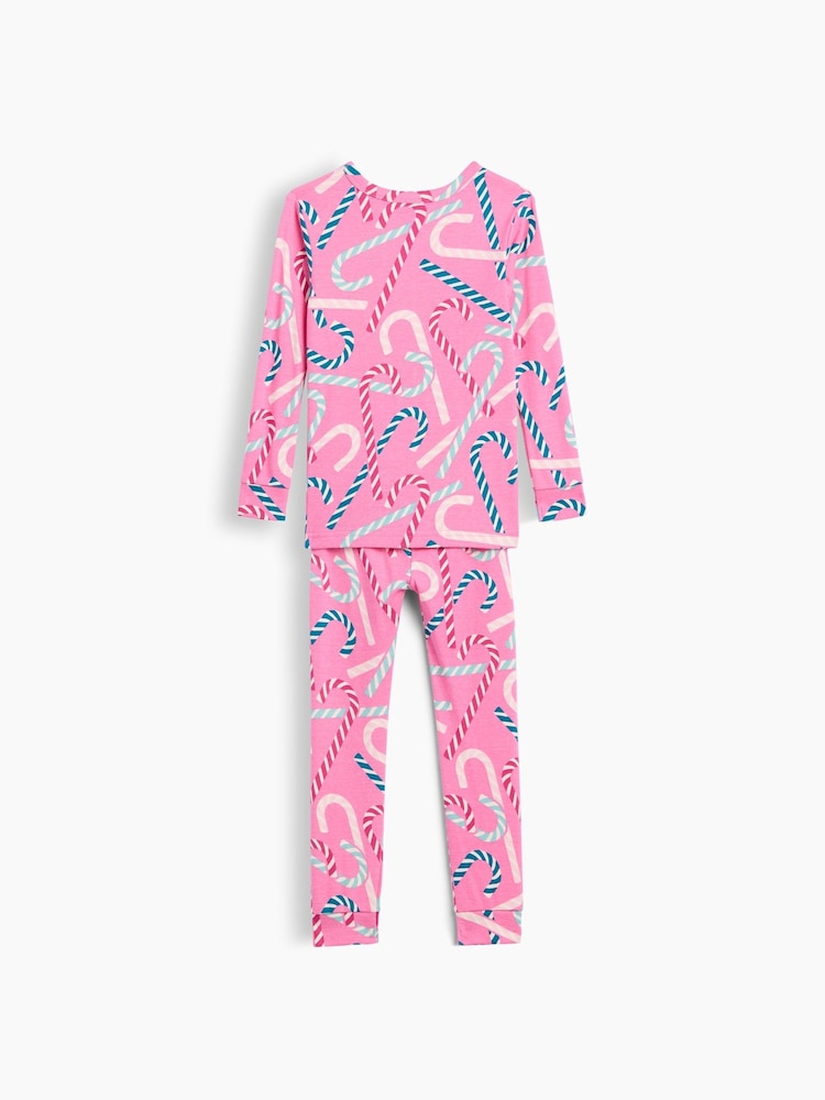 Gap Pink Candy Cane Christmas Pyjamas Set (6mths-5yrs) - Image 2 of 3 Gap Pink Candy Cane Christmas Pyjamas Set (6mths-5yrs) - Image 2 of 3
