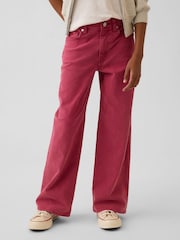 Gap Pink Low Rise Stride Wide-Leg Jeans (5-13yrs) - Image 1 of 6
