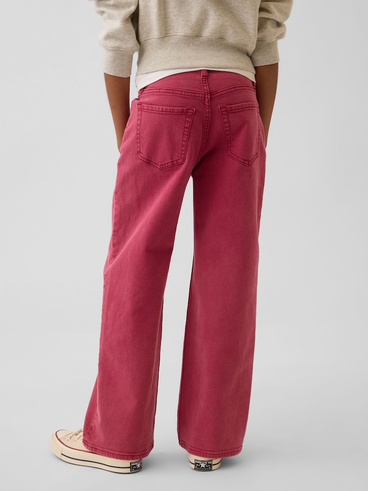 Gap Pink Low Rise Stride Wide-Leg Jeans (5-13yrs) - Image 2 of 6 Gap Pink Low Rise Stride Wide-Leg Jeans (5-13yrs) - Image 2 of 6