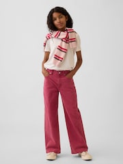 Gap Pink Low Rise Stride Wide-Leg Jeans (5-13yrs) - Image 4 of 6