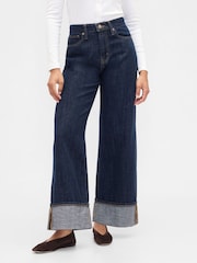 Gap Dark Wash High Waisted Super Soft Wide-Leg Jeans - Image 1 of 5