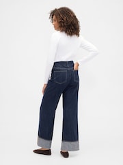 Gap Dark Wash High Waisted Super Soft Wide-Leg Jeans - Image 3 of 5