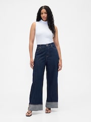 Gap Dark Wash High Waisted Super Soft Wide-Leg Jeans - Image 5 of 5