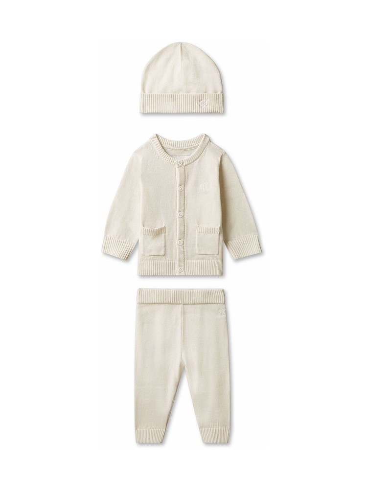 Calvin Klein Brown Knit Gift Set 3 Piece - Image 2 of 3 Calvin Klein Brown Knit Gift Set 3 Piece - Image 2 of 3